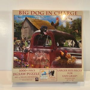 Big Dog In Charge Puzzle 100pc Jigsaw 27”x35” NIB!